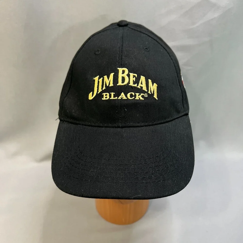 Jim Beam Black Baseball Cap Mens One Size Logo Embroidered Adjustable Strapback